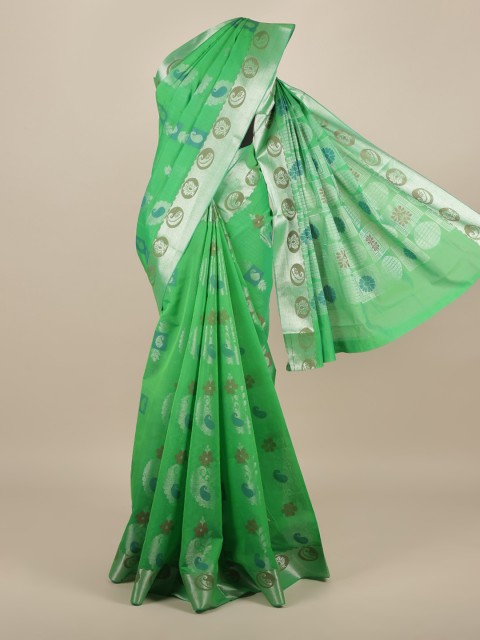 

Pothys Green Woven Design Silk Cotton Saree
