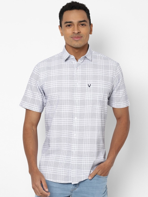

Allen Solly Men White & Grey Slim Fit Checked Casual Shirt