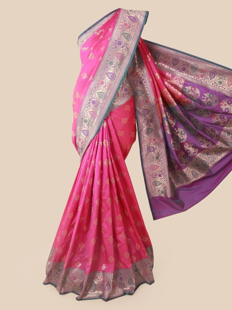 

Pothys Pink Pure Silk Woven Design Banarasi Saree