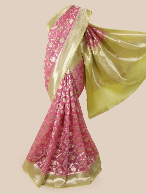 

Pothys Pink Pure Silk Woven Design Banarasi Saree