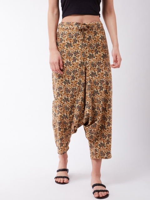 

InWeave Women Brown Kalamkari Printed Harem Pants