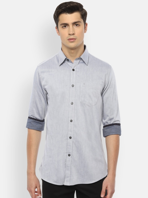 

Van Heusen Sport Men Grey Pure Cotton Slim Fit Solid Casual Shirt