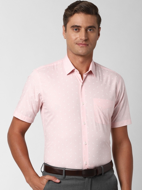 

Peter England Men Peach-Coloured Regular Fit Printed Pure Cotton Casual Shirt