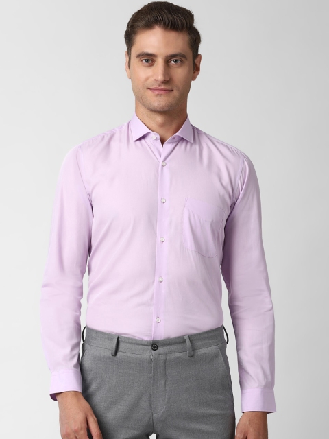

Peter England Men Lavender Regular Fit Solid Pure Cotton Semiformal Shirt, Purple