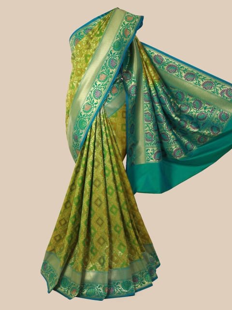 

Pothys Green & Blue Pure Silk Woven Design Banarasi Saree