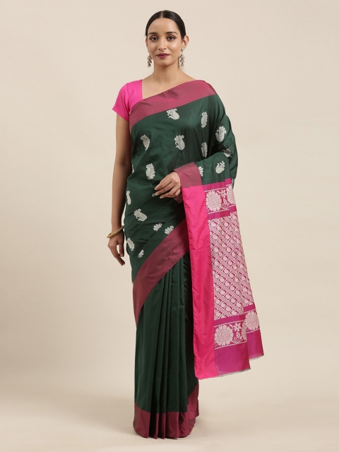 

The Chennai Silks Green & Pink Art Silk Woven Design Saree