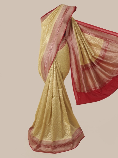 

Pothys Cream-Coloured Pure Silk Woven Design Banarasi Saree