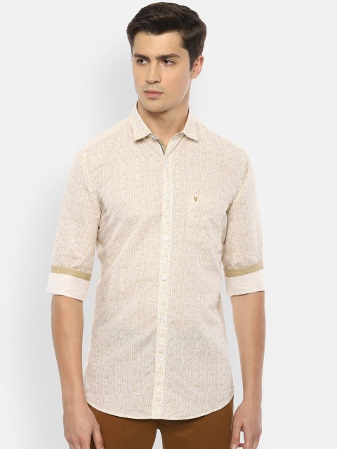 

Van Heusen Sport Men Cream-Coloured Slim Fit Printed Casual Shirt