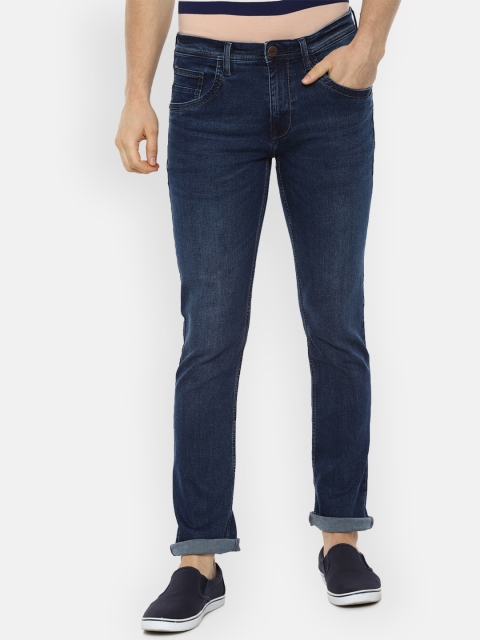 

V Dot Men Navy Blue Slim Fit Mid-Rise Clean Look Jeans