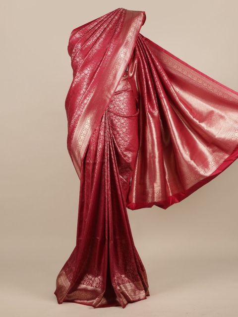 

Pothys Maroon Woven Design Jute Silk Saree