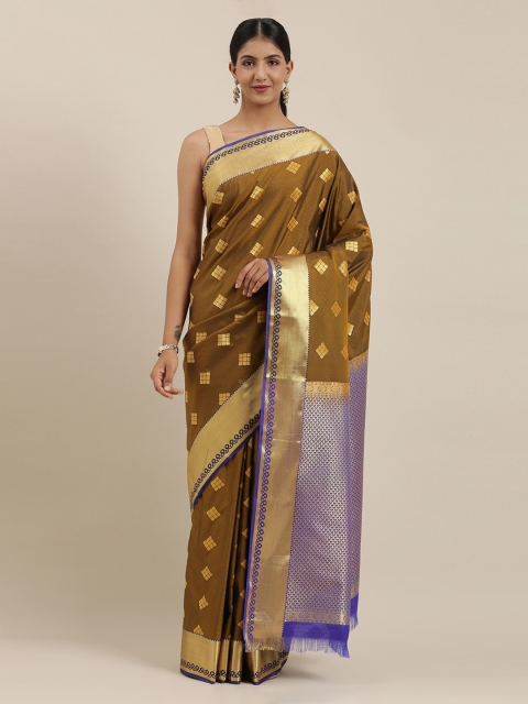 

The Chennai Silks Mustard Woven Design Art Silk Saree