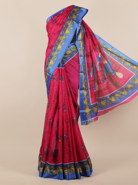 

Pothys Magenta Printed Jute Silk Saree