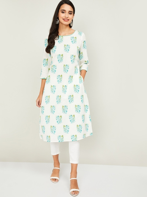 

Melange by Lifestyle Women Off White Ethnic Motifs Printed Kurta