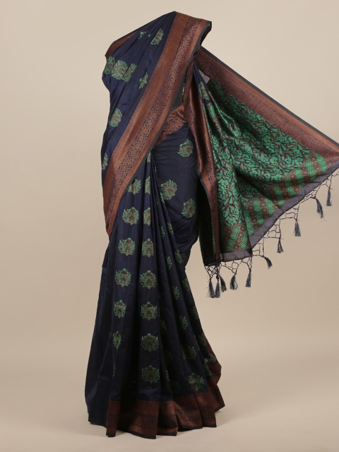 

Pothys Navy Blue Woven Design Jute Silk Saree
