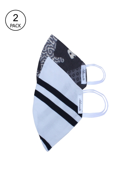 

ADORENITE Unisex Pack Of 2 Reusable 2-Ply Cloth Masks, Navy blue