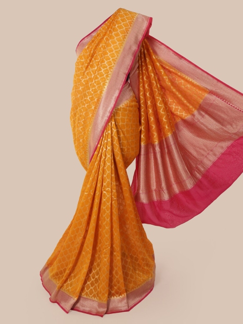 

Pothys Mustard Yellow Pure Silk Woven Design Banarasi Saree