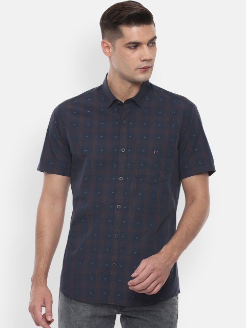 

Louis Philippe Sport Men Navy Blue Slim Fit Printed Cotton Casual Shirt