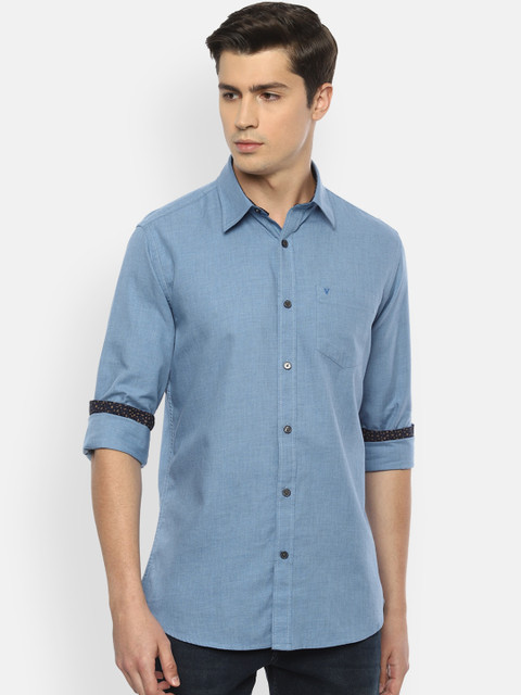 

Van Heusen Sport Men Blue Pure Cotton Slim Fit Solid Casual Shirt