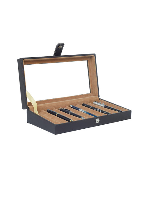 

Leather World Black 12 Slots Pen Case Storage Organiser