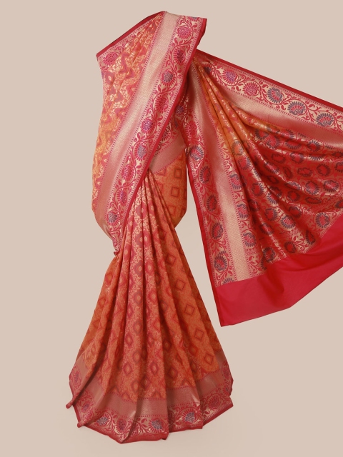 

Pothys Pink & Orange Pure Silk Woven Design Banarasi Saree