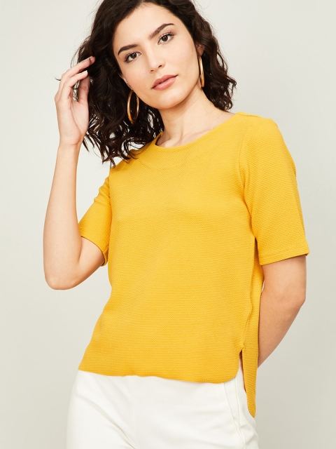 

CODE by Lifestyle Mustard Yellow Solid Regular Top