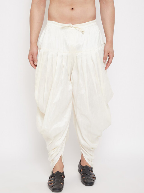 

VASTRAMAY Men Cream-Coloured Solid Dhoti