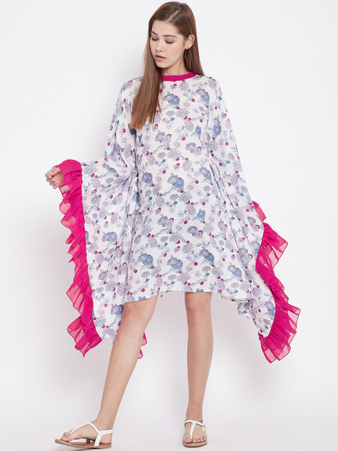 

The Kaftan Company Women White Printed Kaftan Dress