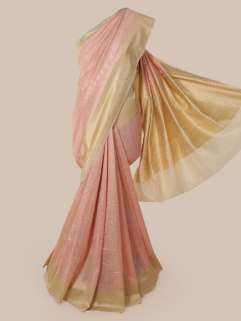 

Pothys Pink & Gold-Coloured Pure Silk Woven Design Banarasi Saree