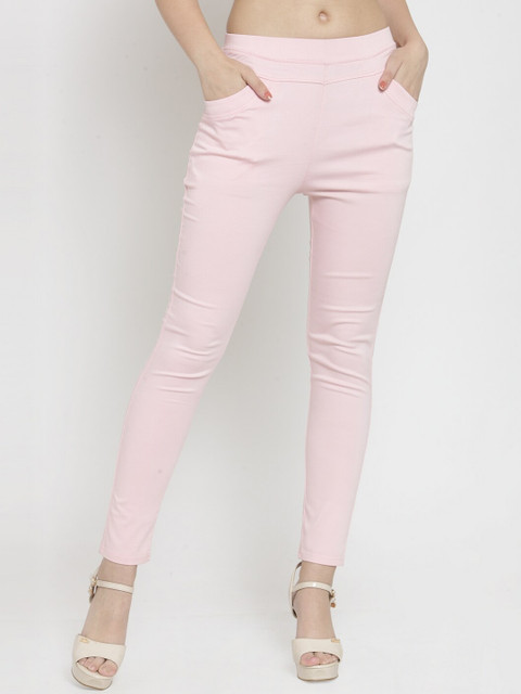 

Global Republic Women Pink Solid Skinny-Fit Jeggings