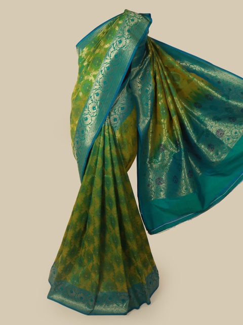 

Pothys Green & Blue Pure Silk Woven Design Banarasi Saree