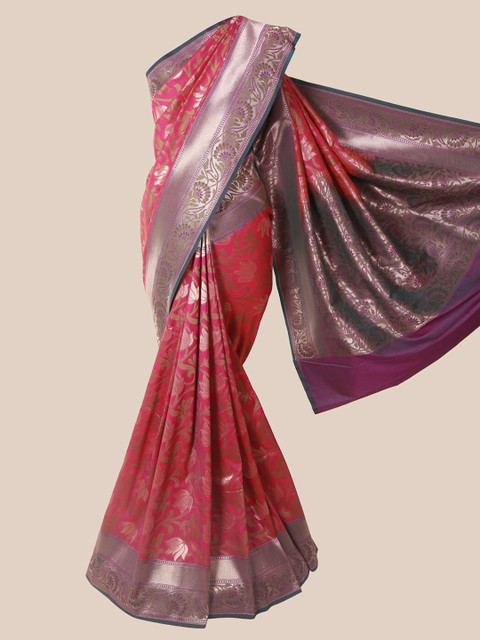 

Pothys Pink Pure Silk Woven Design Banarasi Saree