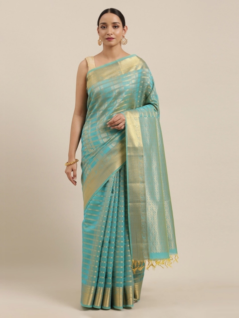 

The Chennai Silks Blue Silk Cotton Woven Design Maheshwari Saree