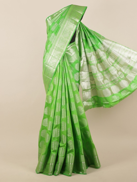 

Pothys Green & Silver-Coloured Jute Silk Woven Design Saree