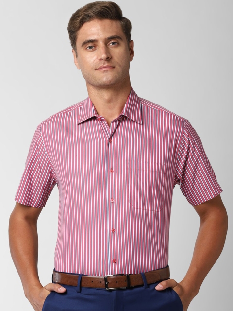 

Peter England Men Red Regular Fit Striped Casual Shirt