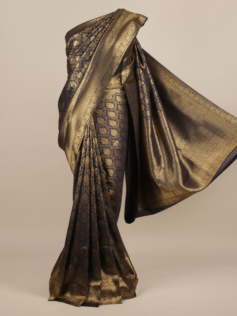 

Pothys Navy Blue Woven Design Jute Silk Saree