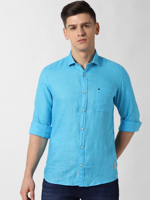 

Peter England Casuals Men Blue Slim Fit Solid Casual Shirt