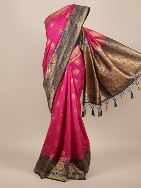 

Pothys Magenta Woven Design Jute Silk Saree