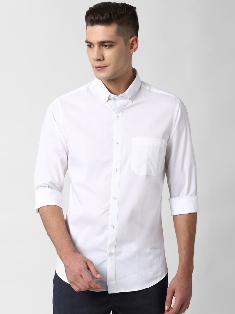 

Peter England Men White Slim Fit Solid Semiformal Shirt
