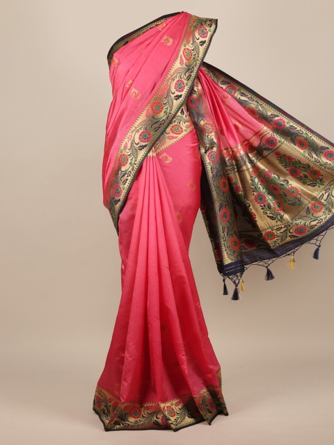 

Pothys Pink Woven Design Jute Silk Saree