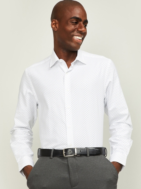 

CODE by Lifestyle Men White & Blue Regular Fit Printed DASH Cotton Formal Shirt