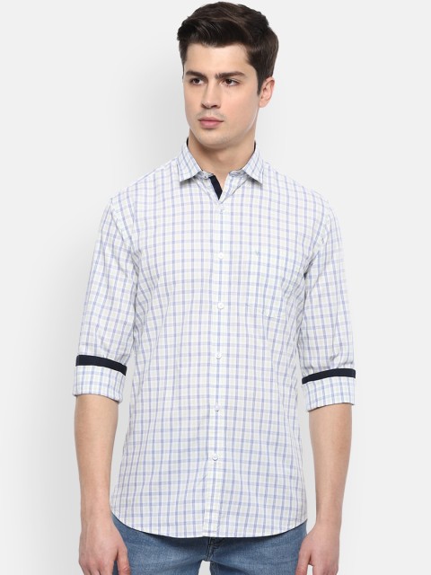 

Van Heusen Sport Men White Pure Cotton Slim Fit Checked Casual Shirt