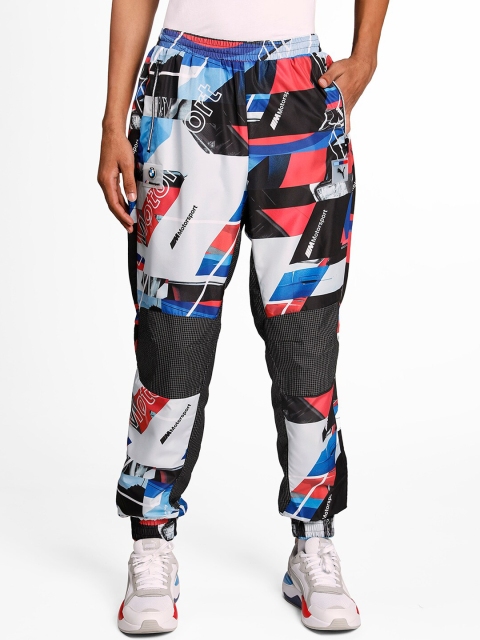 

Puma Motorport Men Black, White & Red Printed BMW MMS Street AOP Slim-Fit Joggers