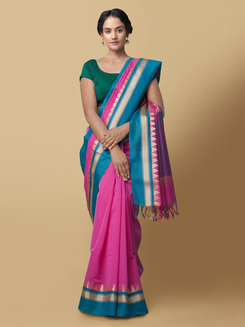 

Unnati Silks Women Pink Bangalore Sico Saree
