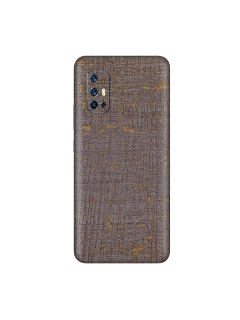 

Trendy Skins Grey & Gold-Toned Vintage Fabric Pattern Vivo v17 Phone Skin