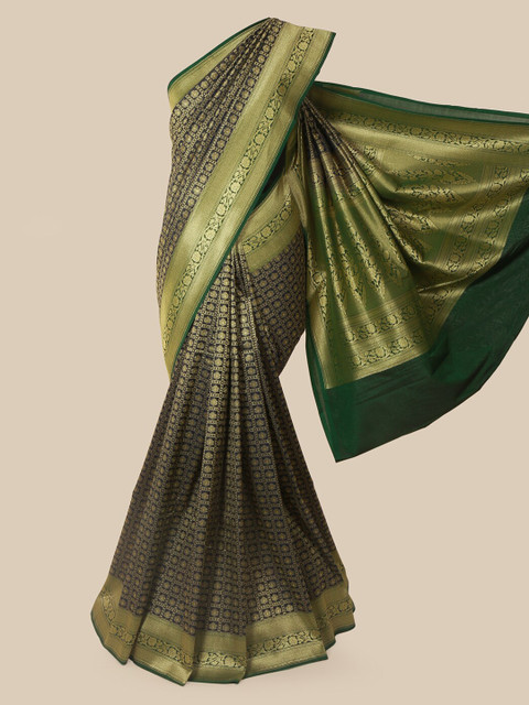 

Pothys Blue & Gold-Toned Pure Silk Woven Design Banarasi Saree