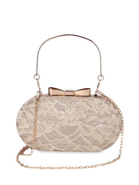

Ratans Beige Self Design Handheld Bag