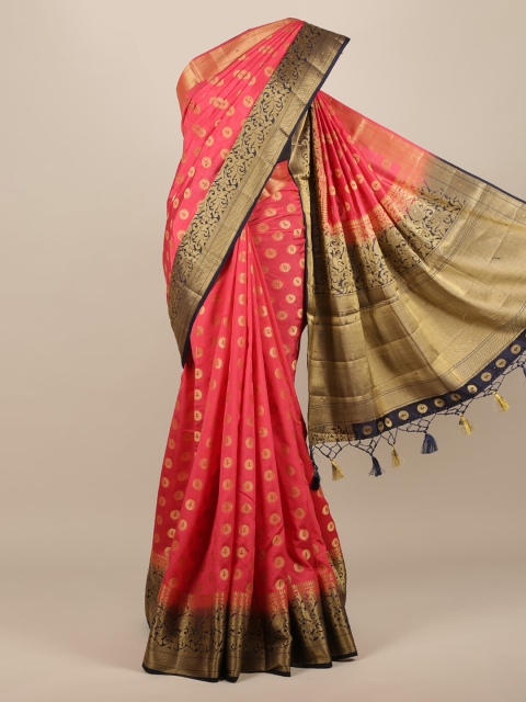 

Pothys Pink Woven Design Jute Silk Saree