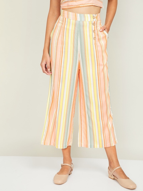 

Ginger by Lifestyle Women Multicoloured Regular Fit Striped Culottes, Multi