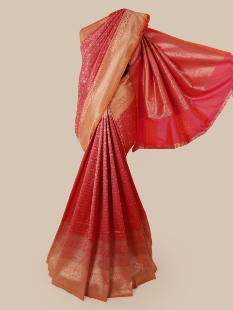 

Pothys Pink & Gold-Toned Pure Silk Woven Design Banarasi Saree