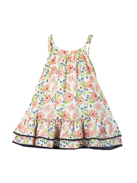 

Hugsntugs Girls Multicoloured Printed Cotton A-Line Dress, Multi